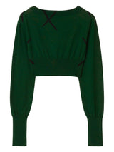 Kurzer Pullover aus Feinstrick mit Argyle-Muster