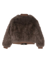 fur-design cashmere bomber jacket