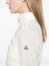 padded wool zip-up cardigan