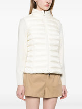 padded wool zip-up cardigan