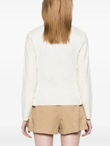 padded wool zip-up cardigan