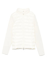 padded wool zip-up cardigan