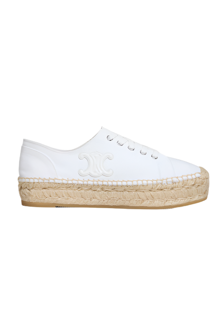 その他 lesspinel LES ESPADRILLES CELINE LACE-UP IN CANVAS AND CALFSKIN