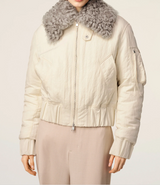 WHITE NYLON PADDED BOMBER