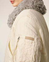 WHITE NYLON PADDED BOMBER