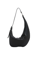 Black leather Dot small hobo bag