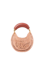 MINI SUMMER BANANA HOBO BAG WITH STRAP IN RAFFIA