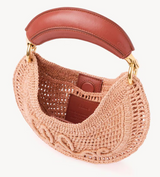 MINI SUMMER BANANA HOBO BAG WITH STRAP IN RAFFIA