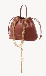 SMALL CHLOÉ ICONS SHOULDER BAG WITH CHAIN IN SOFT LEATHER