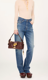 SMALL PADDINGTON BAG WITH STRAP IN GRAINED LEATHER