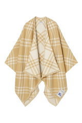 Check Wool Silk Cashmere Cape