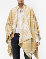 Check Wool Silk Cashmere Cape