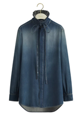Long Blouse with Tied Collar