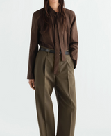 ASCOT BLOUSE IN WASHED COTTON SILK