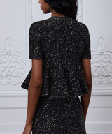 Short-Sleeved Peplum Sweater
