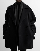 Rounded peacoat black