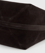 Medium belted suede tote espresso