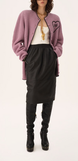 GENEROUS LOGO CARDIGAN IN A WOOL & CASHMERE KNIT