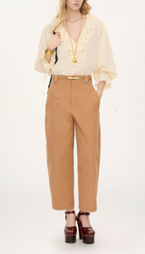 V-NECK RUFFLE TOP IN CRÊPE DE CHINE