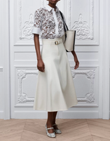 Mid-Length Belted Skirt