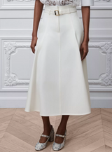 Mid-Length Belted Skirt