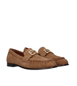 Biscuit gathered-detail loafers