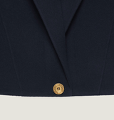 Cropped coat in double face wool and cashmere