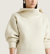 Slashed sweater in wool and cashmere