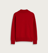 RED WOOL POLO WITH AMI DE COEUR