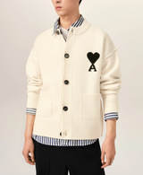 WHITE WOOL AMI DE COEUR CARDIGAN