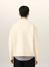 WHITE WOOL AMI DE COEUR CARDIGAN
