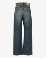 Blue washed denim trousers