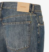 Blue washed denim trousers