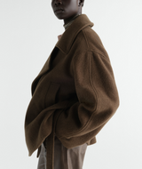 SHORT WRAP COAT IN FELTED WOOL ALPACA
