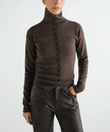 BUTTONED TOP IN FINE MERINO WOOL