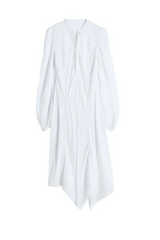 CREASED BIAS DRESS IN POLY VISCOSE TWILL