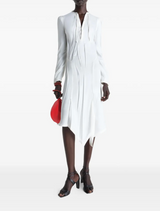 CREASED BIAS DRESS IN POLY VISCOSE TWILL