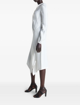 CREASED BIAS DRESS IN POLY VISCOSE TWILL