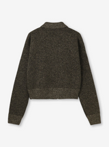 METALLIC-KNIT WOOL CARDIGAN