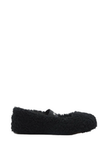 BLACK SHEARLING BALLERINAS