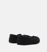 BLACK SHEARLING BALLERINAS