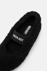 BLACK SHEARLING BALLERINAS
