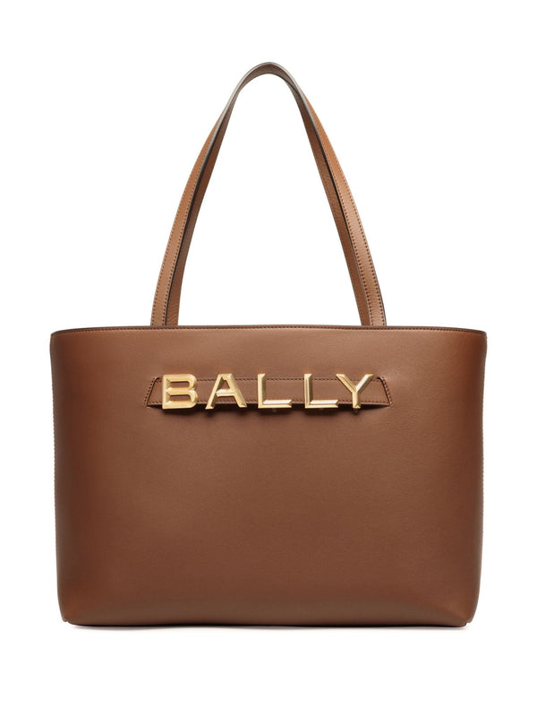 Bally logo-lettering leather tote bag - LISKAFASHION