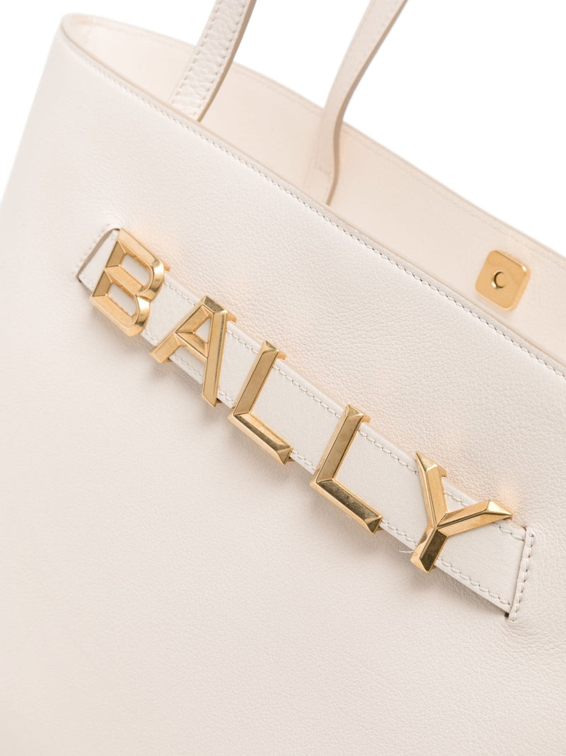Bally logo-lettering leather tote bag - LISKAFASHION