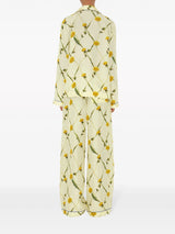 Burberry dandelion-print silk pyjama shirt - LISKAFASHION