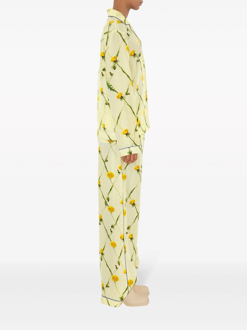 Burberry dandelion-print silk pyjama shirt - LISKAFASHION