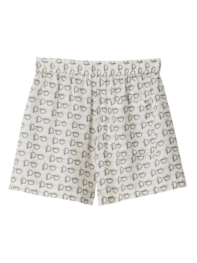Burberry toggle-print silk shorts - LISKAFASHION