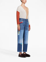colour - block cashmere cardigan - LISKAFASHION