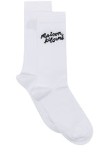 Handwriting logo-intarsia socks - LISKAFASHION