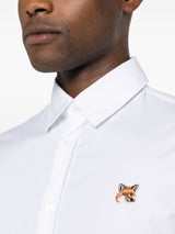 Maison Kitsuné Fox-patch cotton shirt - LISKAFASHION